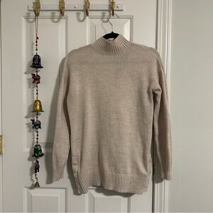 Lauren Conrad- Cream Sparkle Mock Neck Sweater, size XS